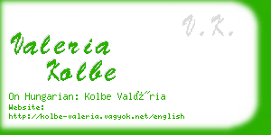 valeria kolbe business card